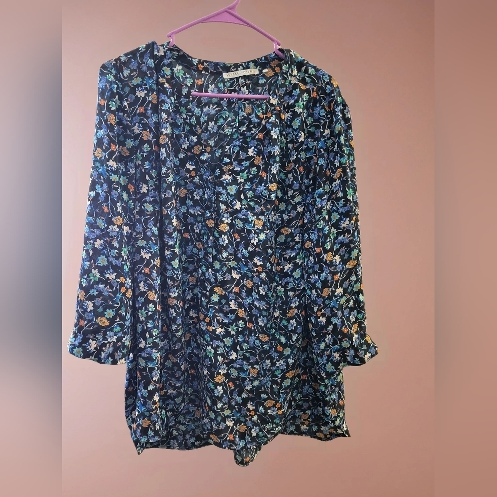 VIOLET and Claire Floral Women's Top - Multicolor 2X